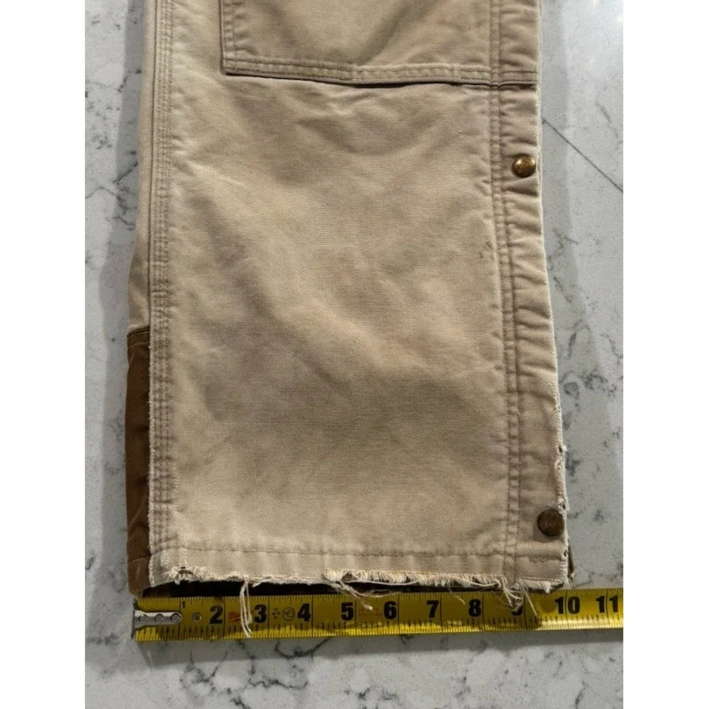Carhartt Bib Overalls Mens 38x36 Brown Duck Canvas Insulated Workwear R41 BRN